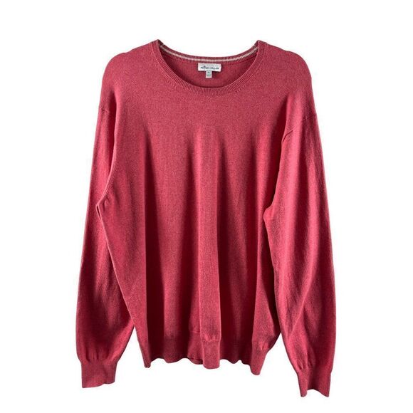 Peter Millar Cashmere Blend Crewneck Pullover Long Sleeve Sweater XL Heather Red - Picture 1 of 7
